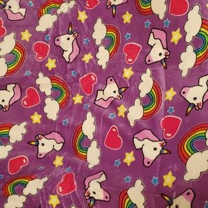 Soft Borrego Throw Blanket Unicorn Purple 100% polyester baby toddler